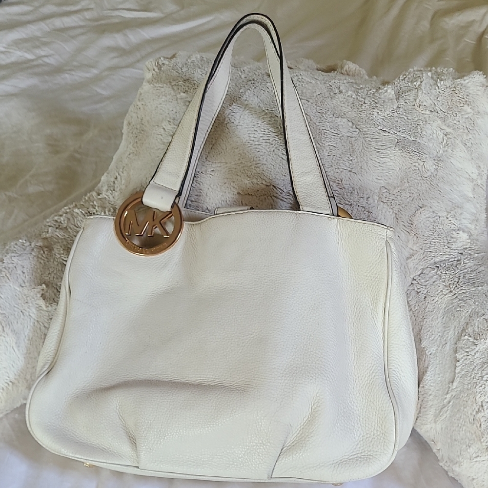 Michael Kors Cream Leather Tote Bag
